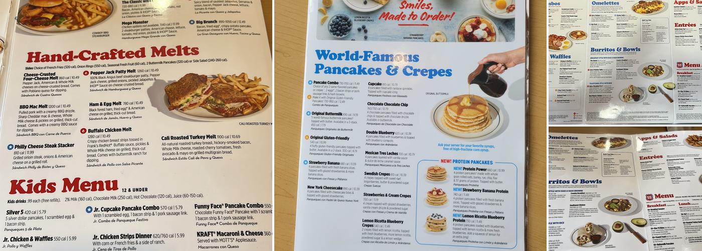 IHOP Menu