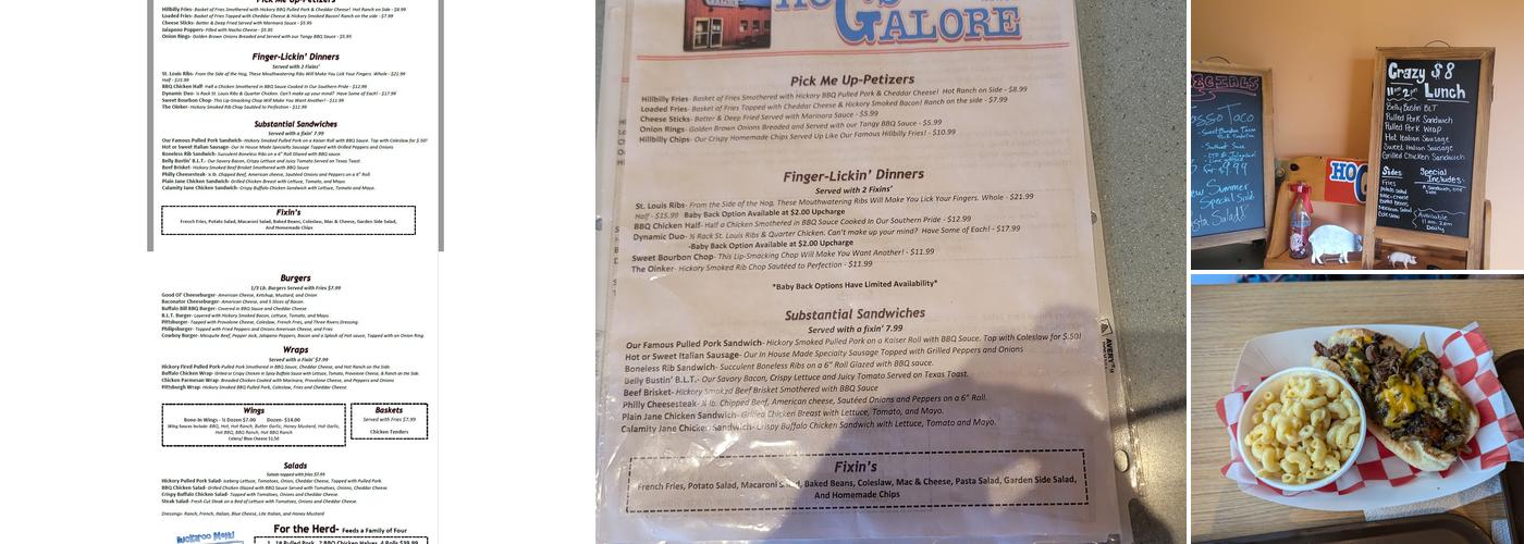 Hogs Galore Menu