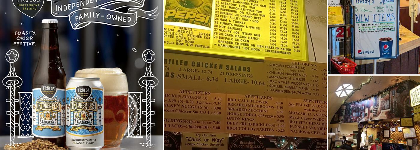 Sid's Super Submarines, Pizza & 6-Pack Menu