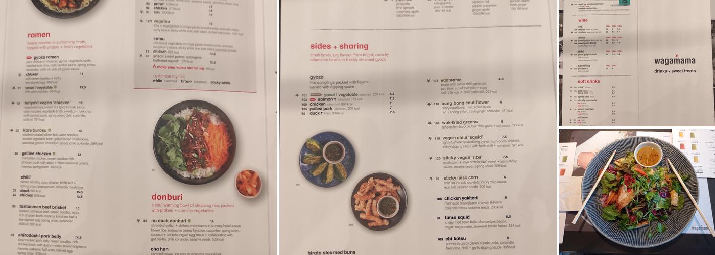 wagamama crawley Menu