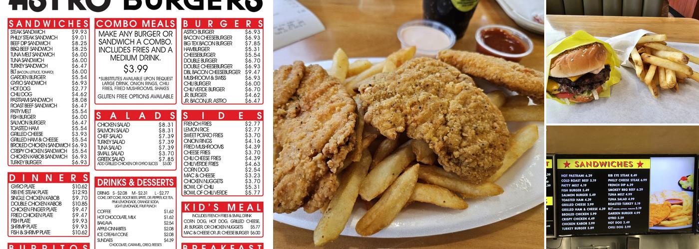 Astro Burgers Menu