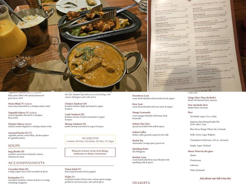 Bombay House Menu
