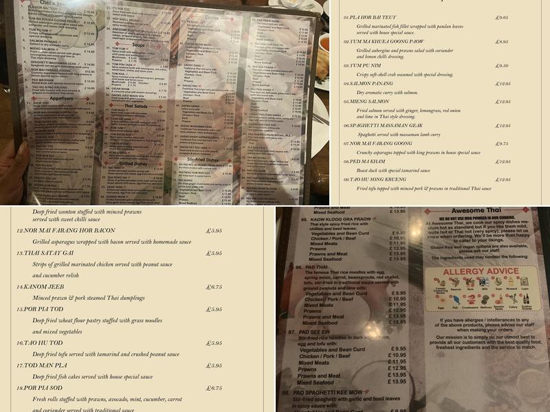 Awesome Thai #Barnes Menu