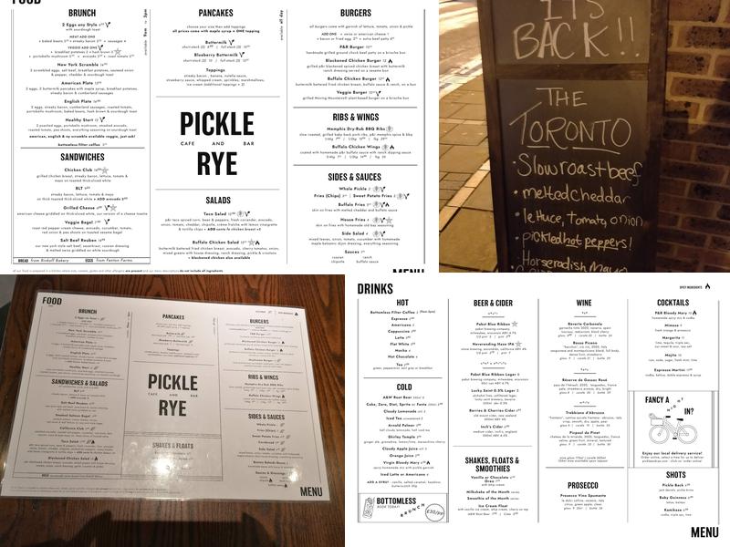 Pickle & Rye Menu