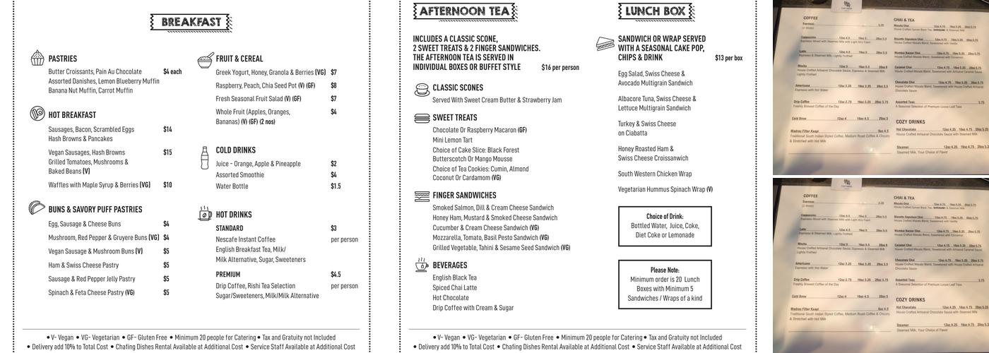 Biscotts Bakery & Café Menu
