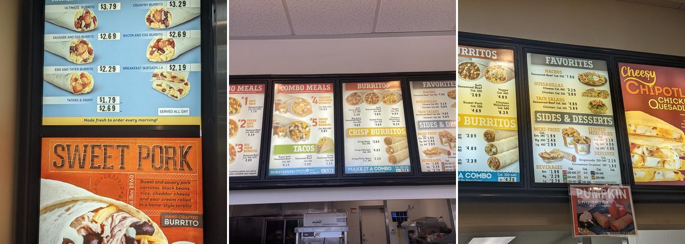 Taco Time Menu