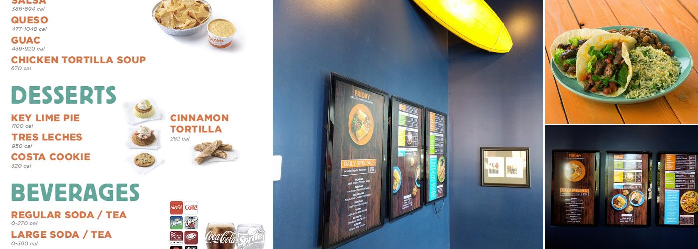Costa Vida Menu