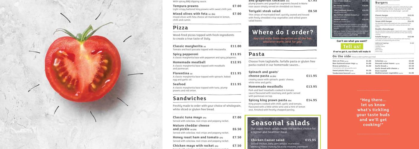 Destinations Restaurant & Bar Menu