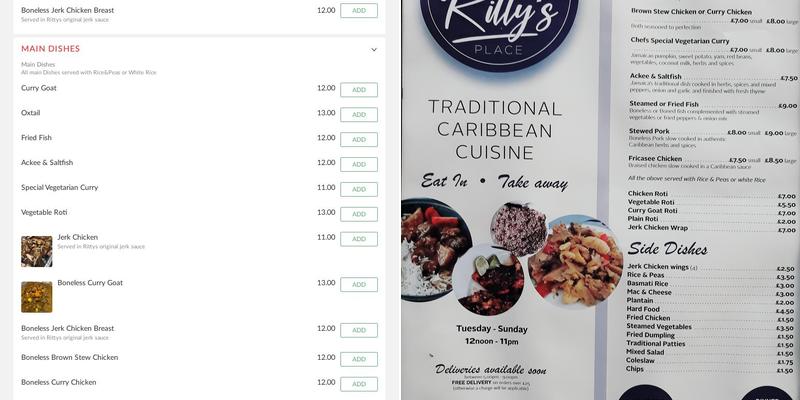 Rittys place ( Caribbean,Jamaican/Restaurant) Menu
