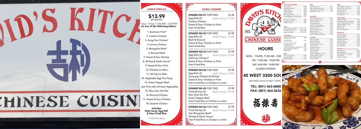 David's Kitchen Menu