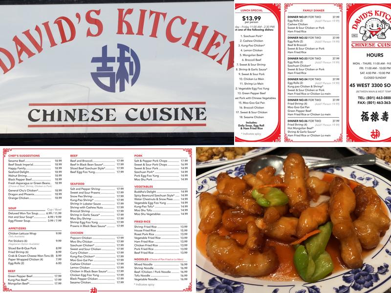 David's Kitchen Menu