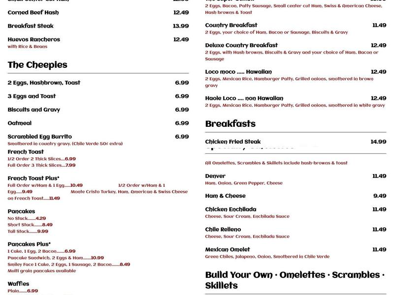 Virg's Menu