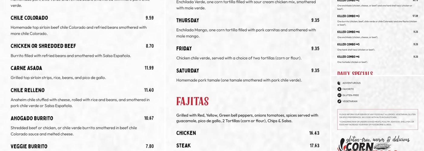 Red Iguana Menu