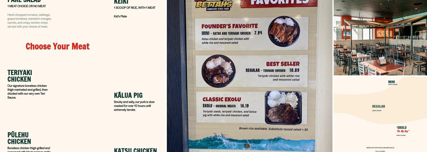 Mo' Bettahs Hawaiian Style Food Menu