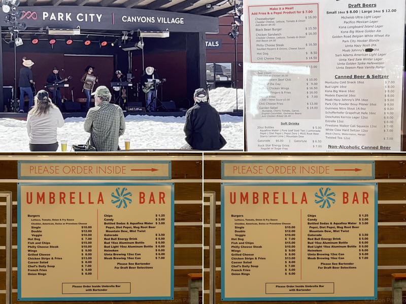 Umbrella Bar Menu