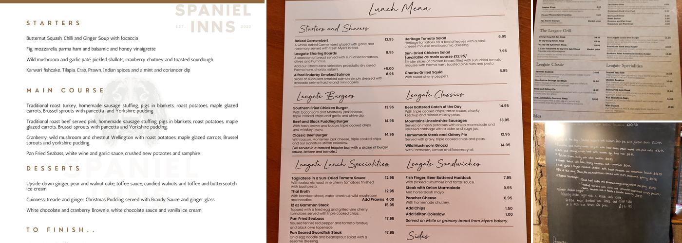 The Leagate Inn Menu