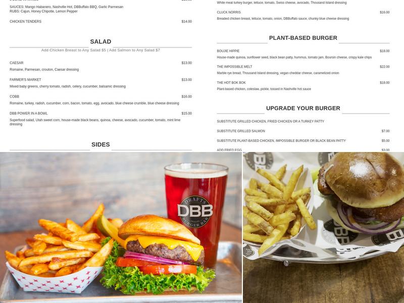 Drafts Burger Bar Menu