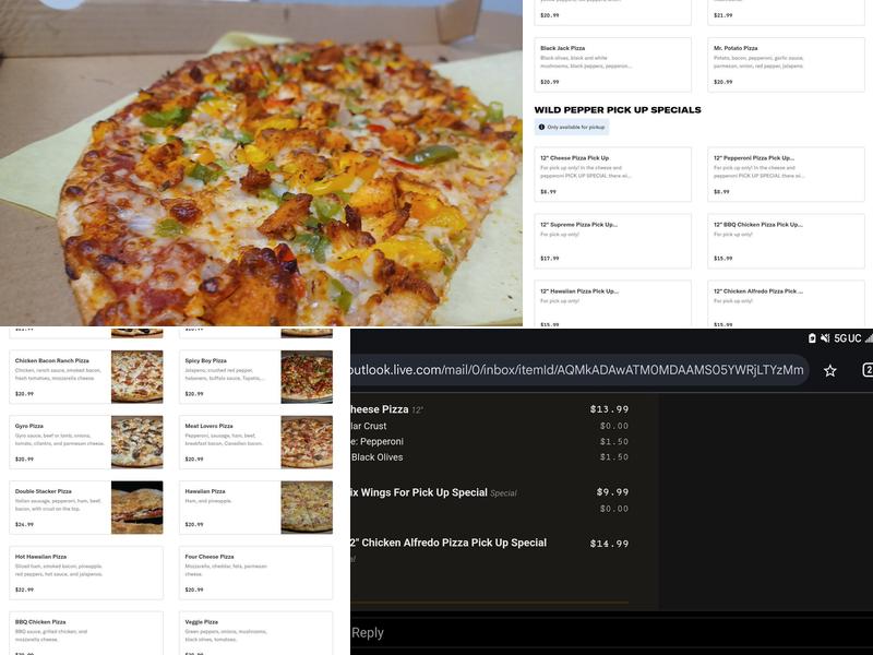Wild Pepper Pizza Menu