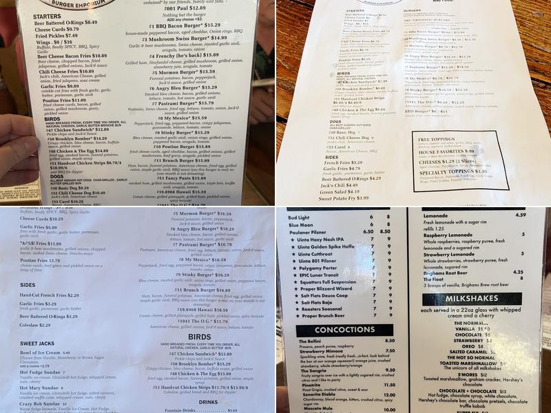 Fat Jack's Burger Emporium & Southern Kitchen Menu