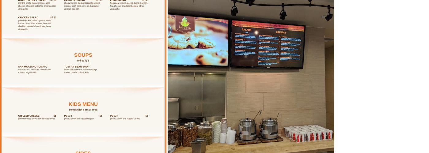Bocata Menu