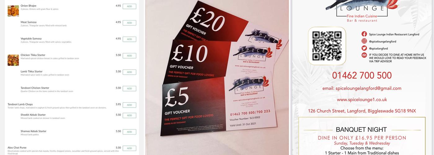 Spice Lounge Menu
