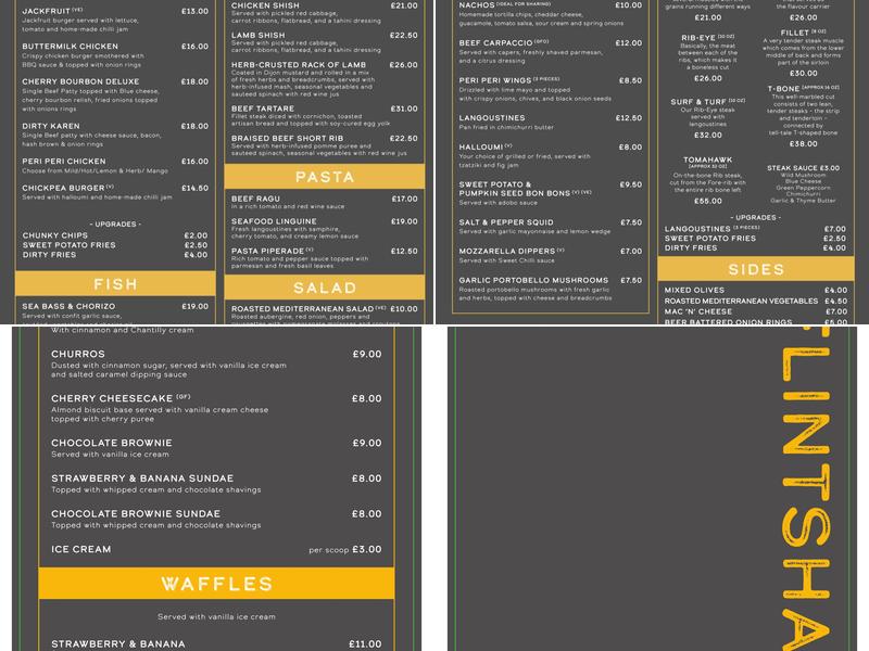 Flintshack Steakhouse Menu