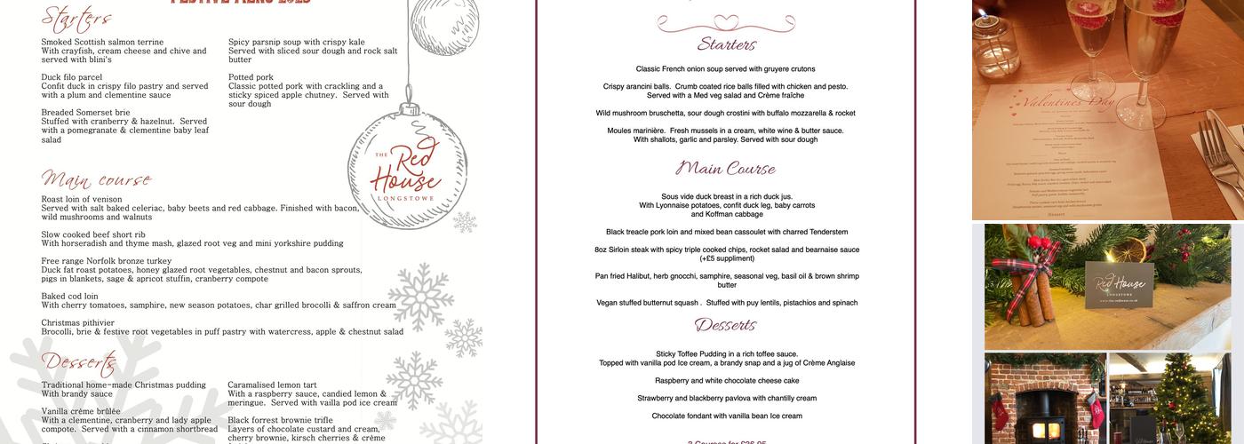 The Red House, Longstowe Menu