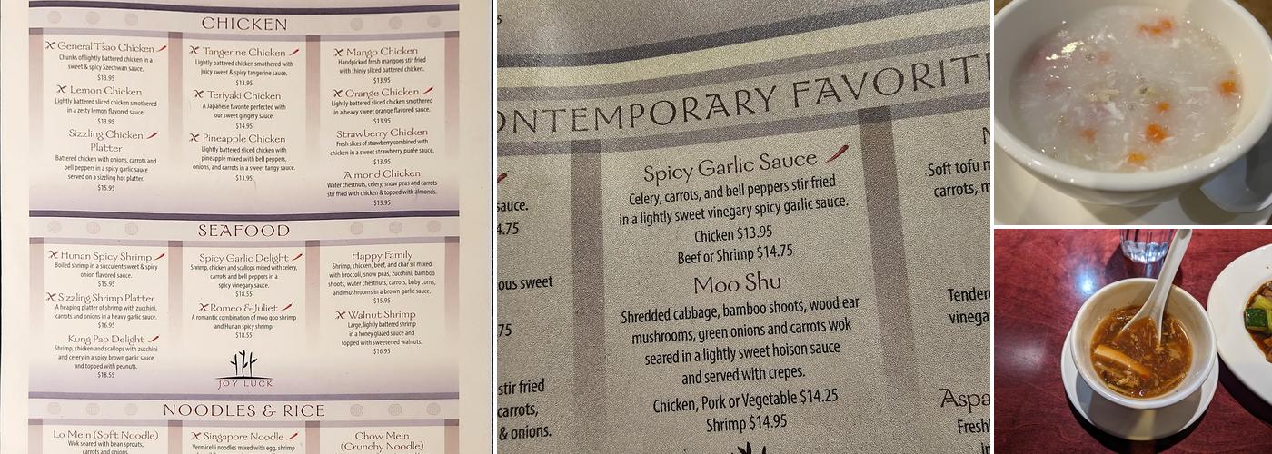 Joy Luck Bountiful Menu