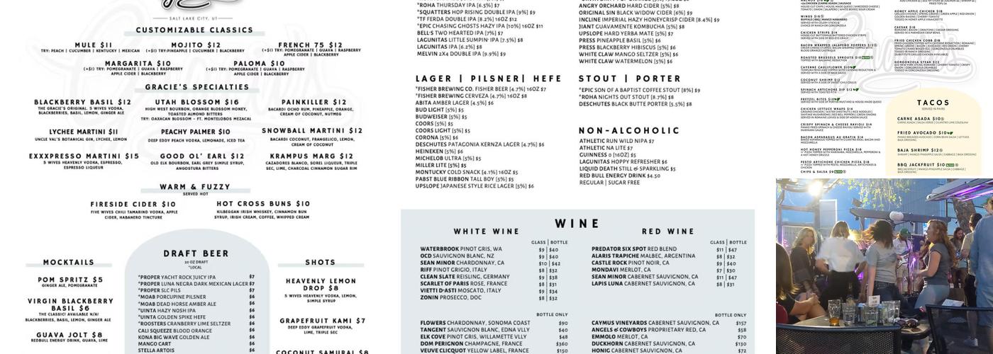 Gracie's Menu