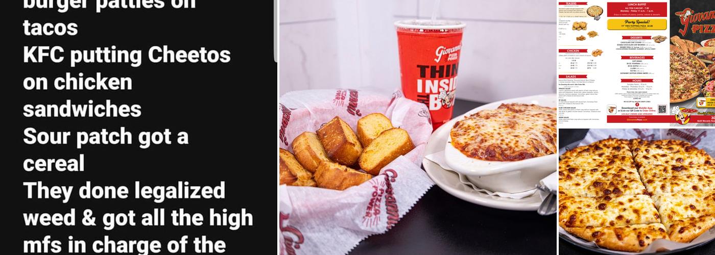 Giovanni's Pizza of Westmoreland, WV Menu