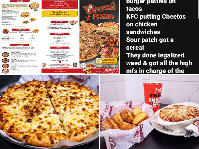 Giovanni's Pizza of Westmoreland, WV Menu