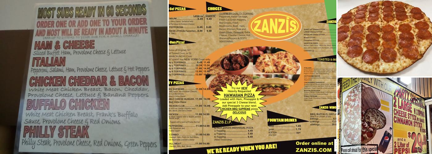 Zanzi’s Pizza Menu