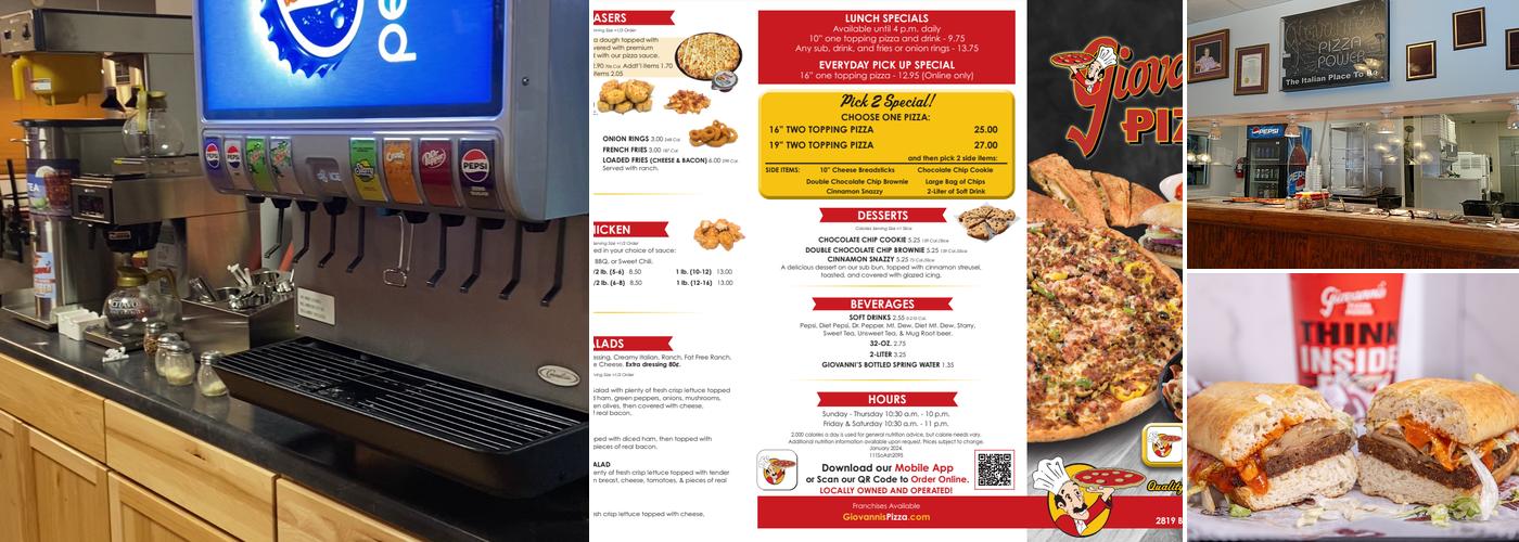 Giovanni's Pizza Menu