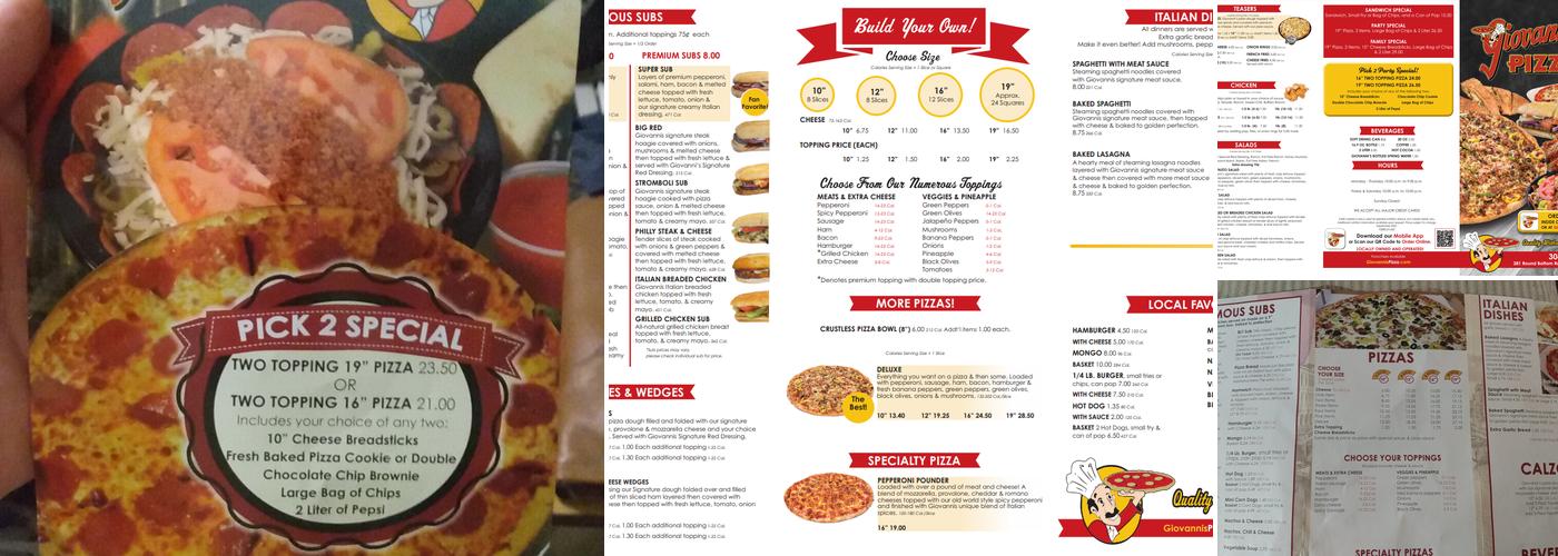 Giovanni's Pizza Menu