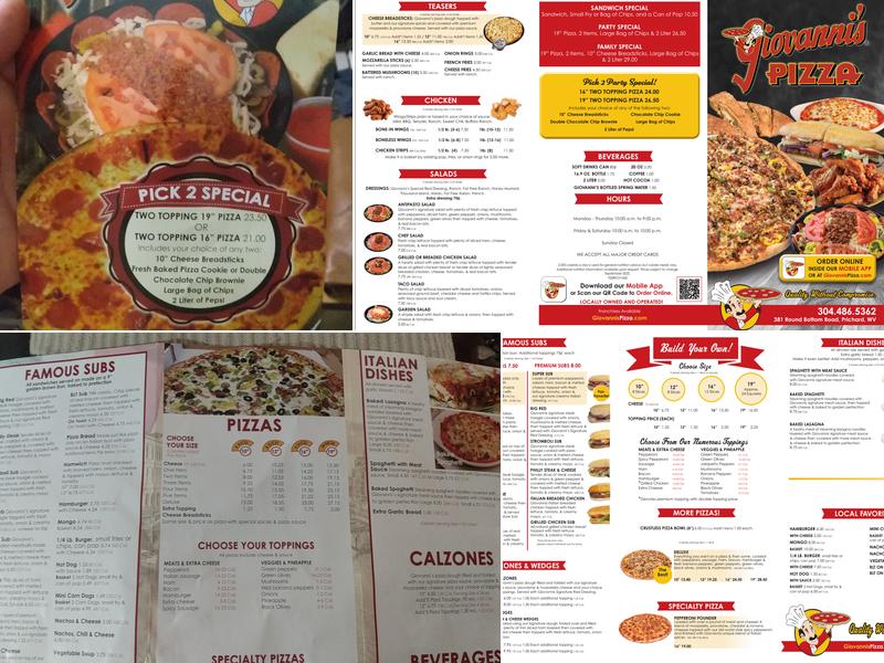 Giovanni's Pizza Menu