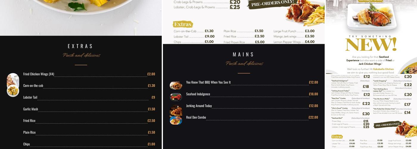 Kokobella Kitchen Menu