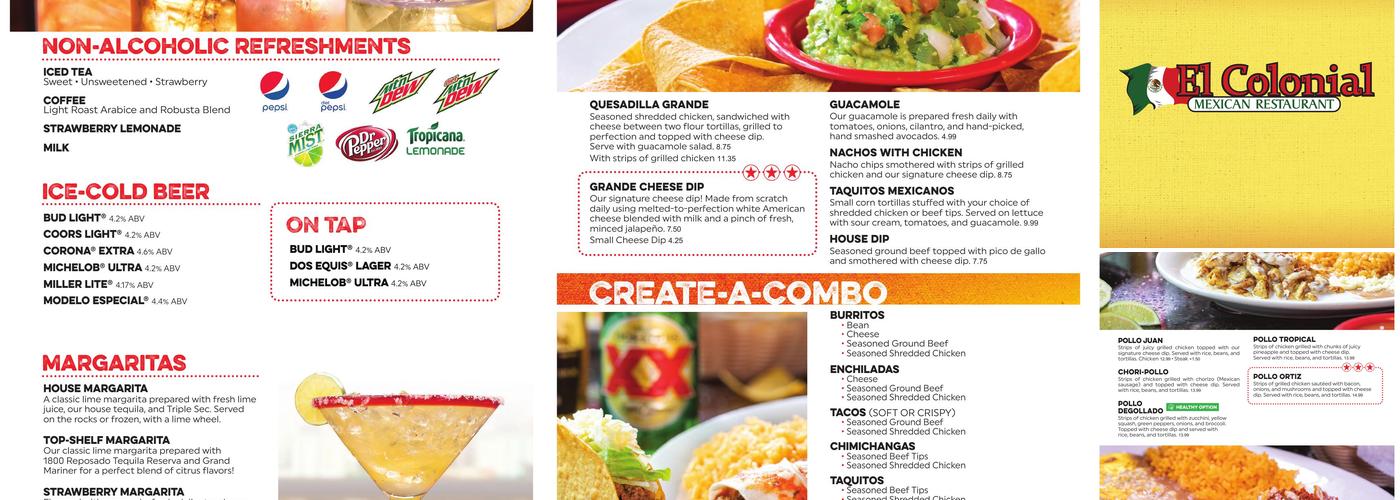 El Colonial Menu