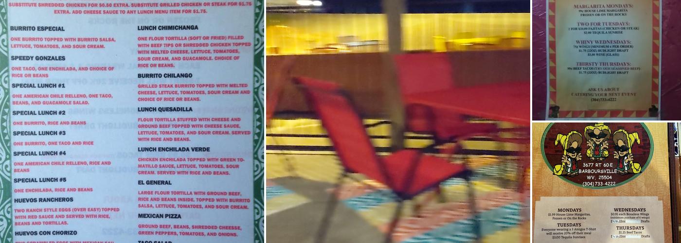 3 Amigos Menu