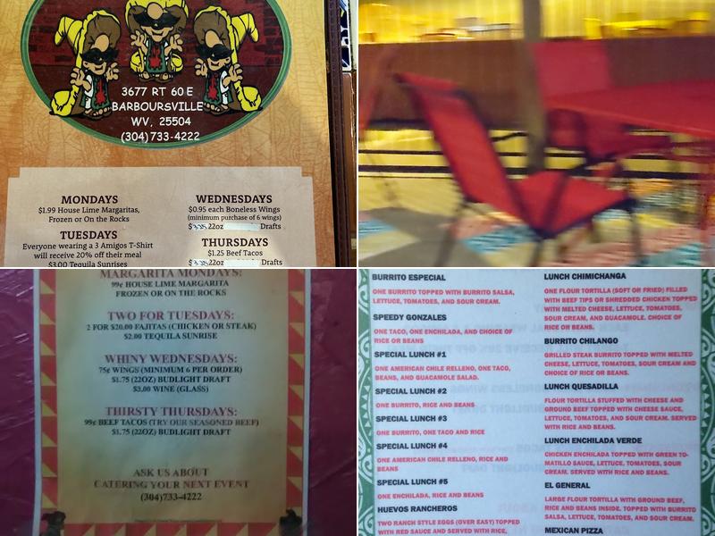 3 Amigos Menu