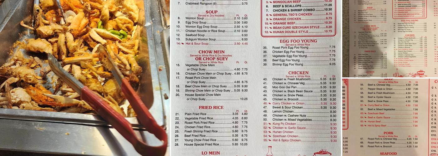 Super China Buffet Menu