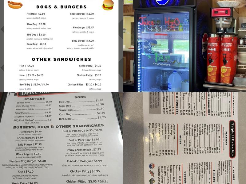 Triple H Drive Inn Menu