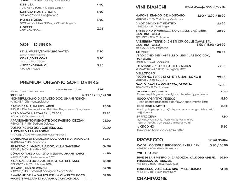 Arte Pizza Restaurant Pizzeria Menu