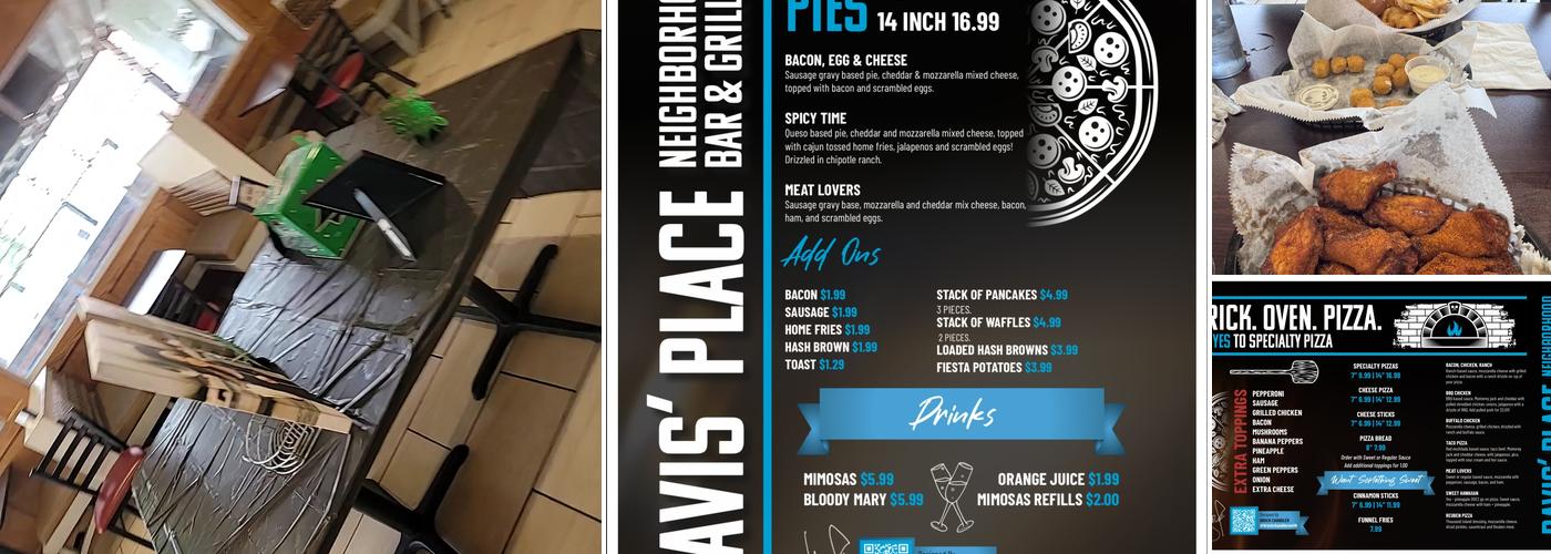 Davis' Place Menu