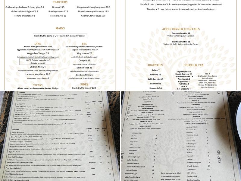 Bramleys Restaurant Menu