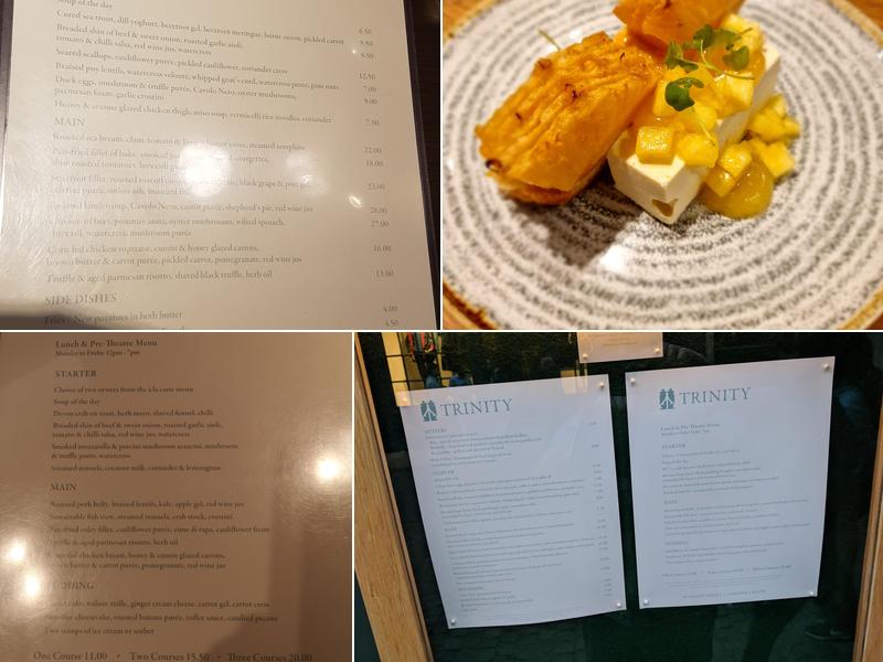 Trinity Restaurant Menu