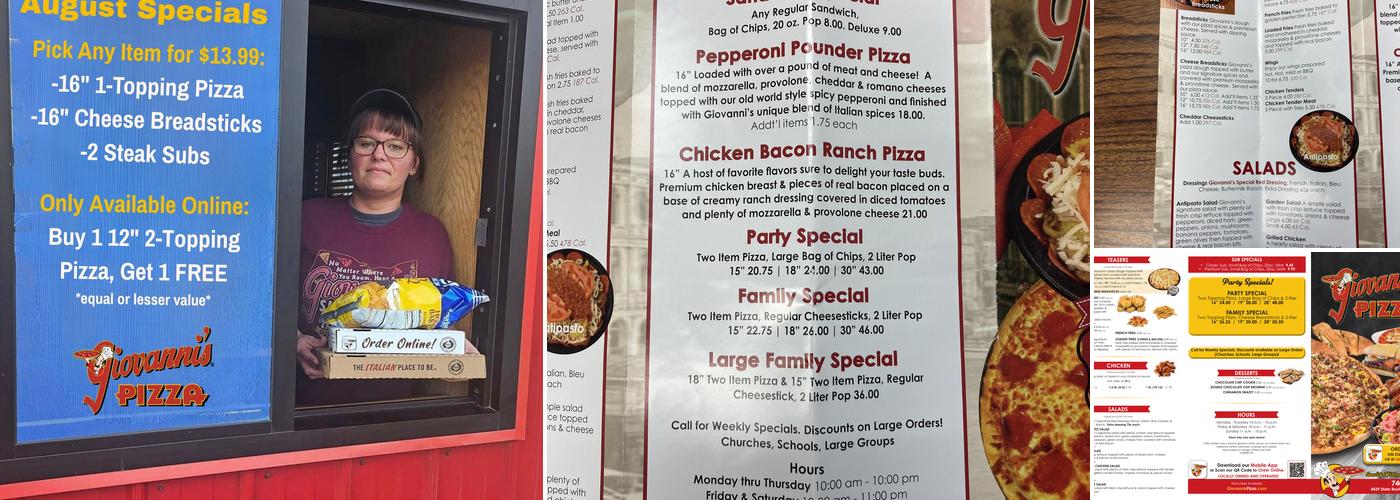 Giovanni's Pizza Menu
