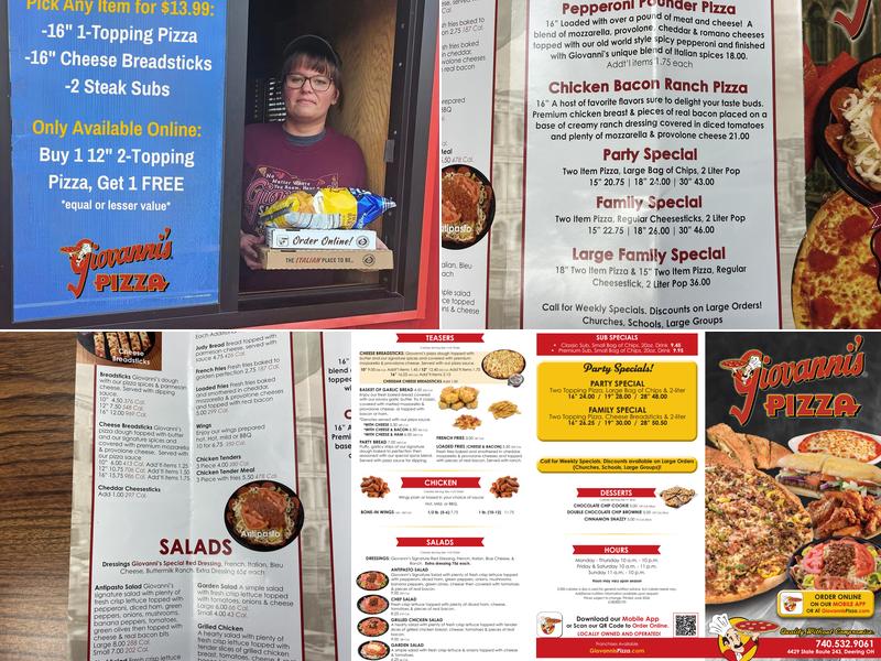 Giovanni's Pizza Menu