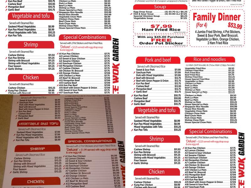 Rice Wok Garden Menu