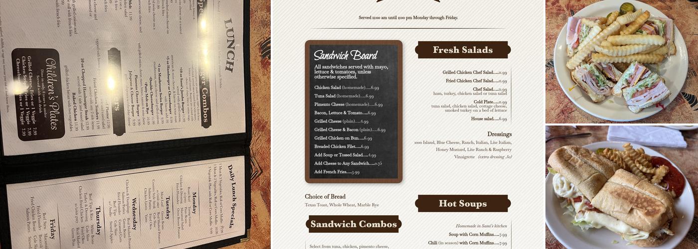 Sami's Cafe Menu