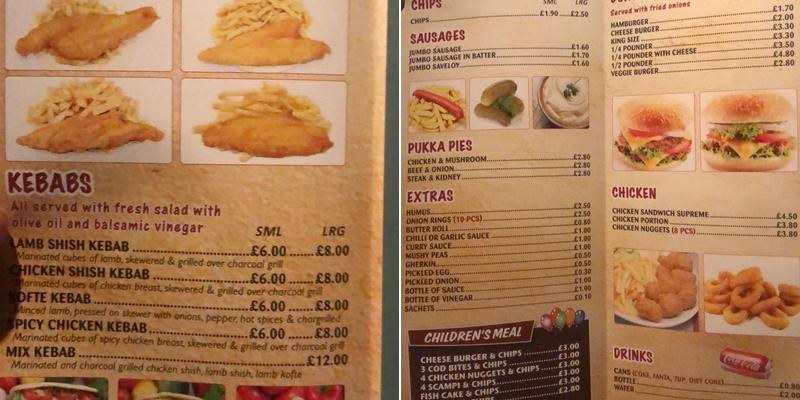 Fish & Chips Menu